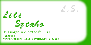 lili sztaho business card